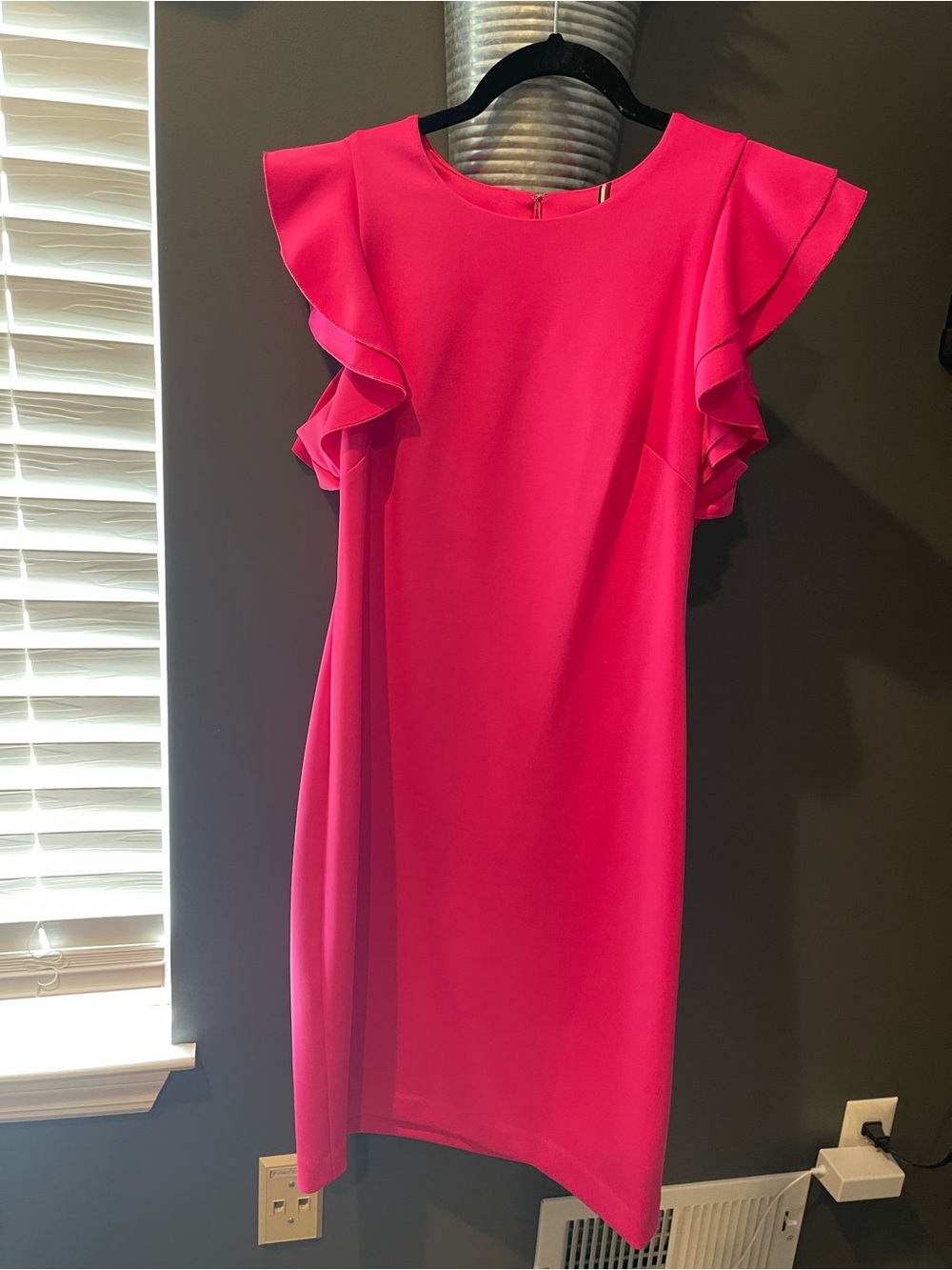 Tommy Hilfiger Pink Ruffle Sleeve Women's Dress